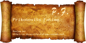 Prikosovits Fatime névjegykártya